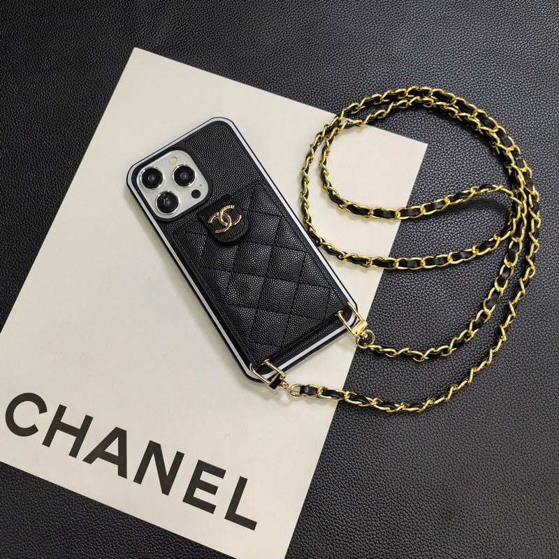 Elegante iPhone-Hülle aus Leder zum Umhängen