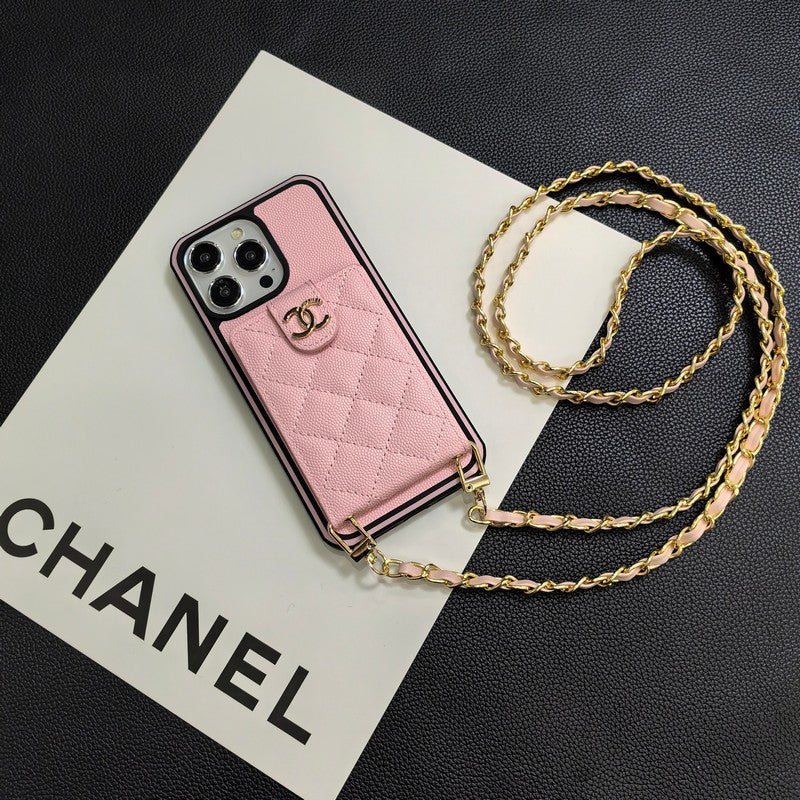 Elegante iPhone-Hülle aus Leder zum Umhängen