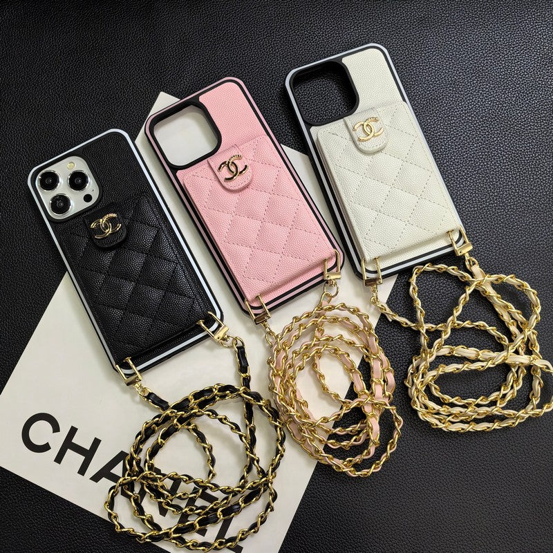 Elegante iPhone-Hülle aus Leder zum Umhängen