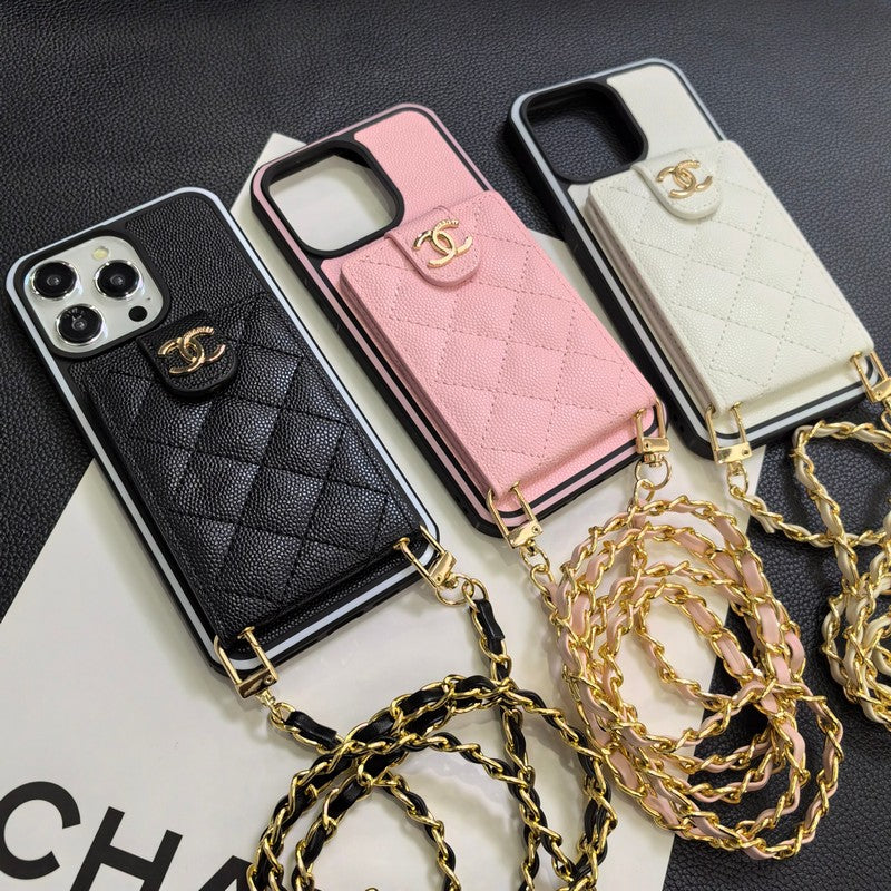 Elegante iPhone-Hülle aus Leder zum Umhängen