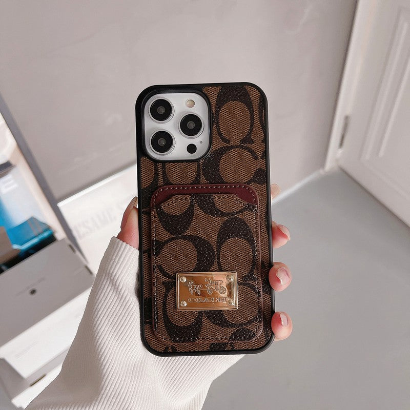 Classic Card Bag Leather iPhone Case