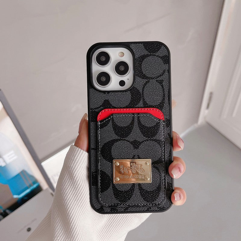 Classic Card Bag Leather iPhone Case