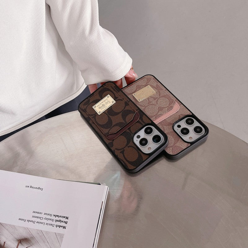 Classic Card Bag Leather iPhone Case
