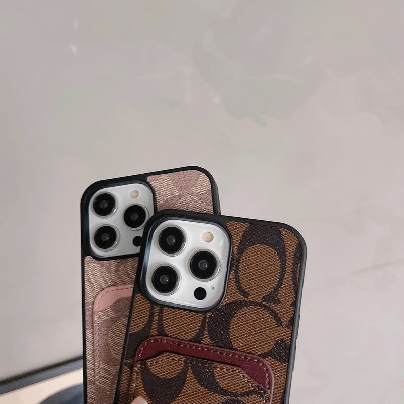 Classic Card Bag Leather iPhone Case