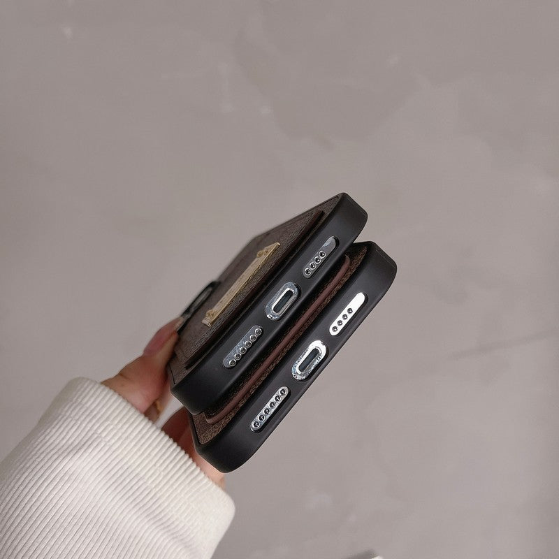 Classic Card Bag Leather iPhone Case