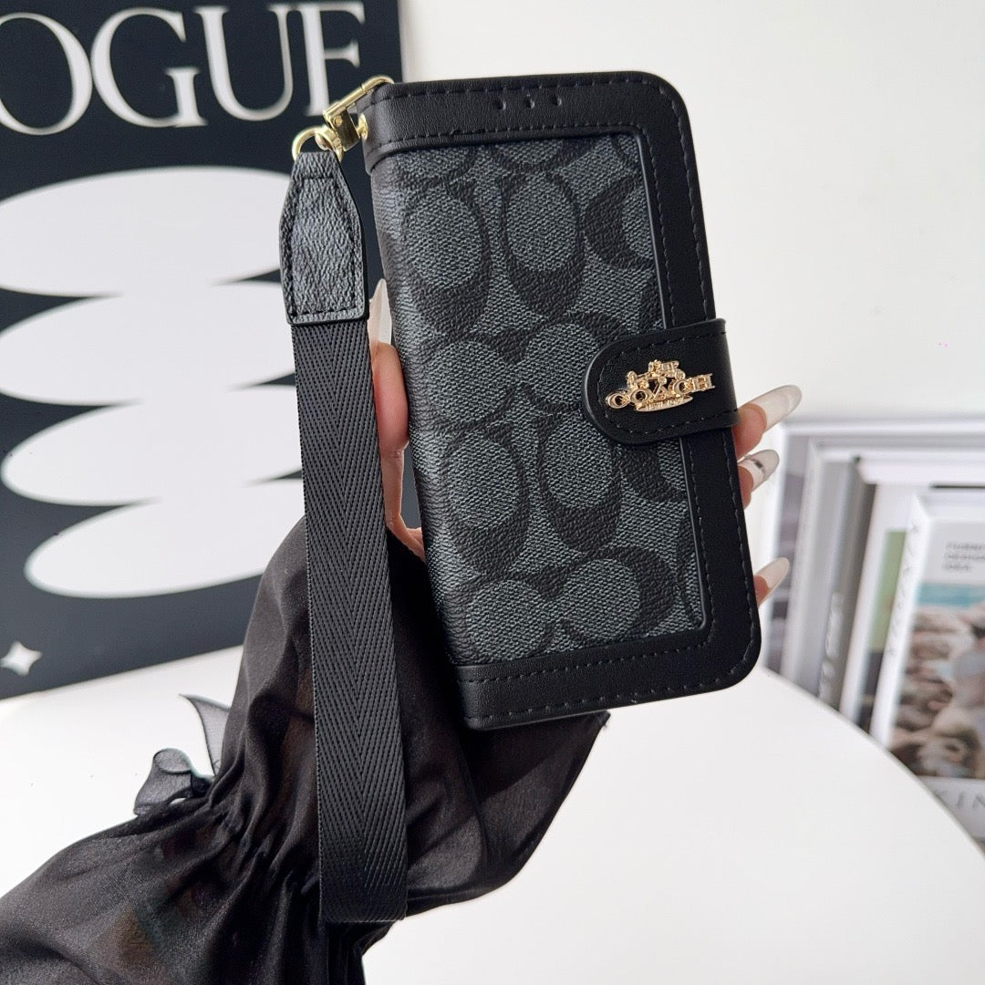 CO Luxury Pattern Wallet iPhone -kotelo korttitelineellä ja hihnalla