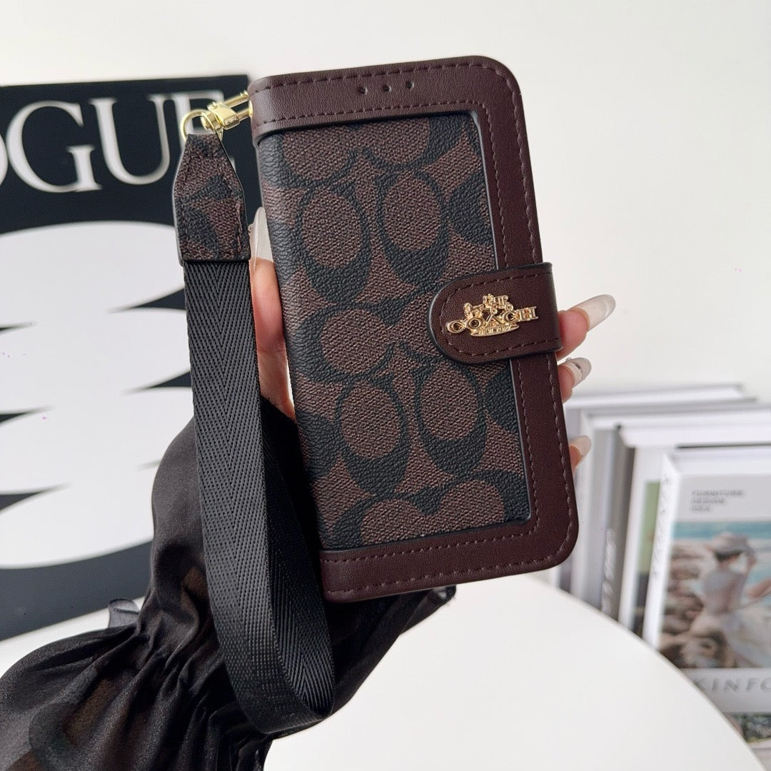 CO Luxury Pattern Wallet iPhone -kotelo korttitelineellä ja hihnalla
