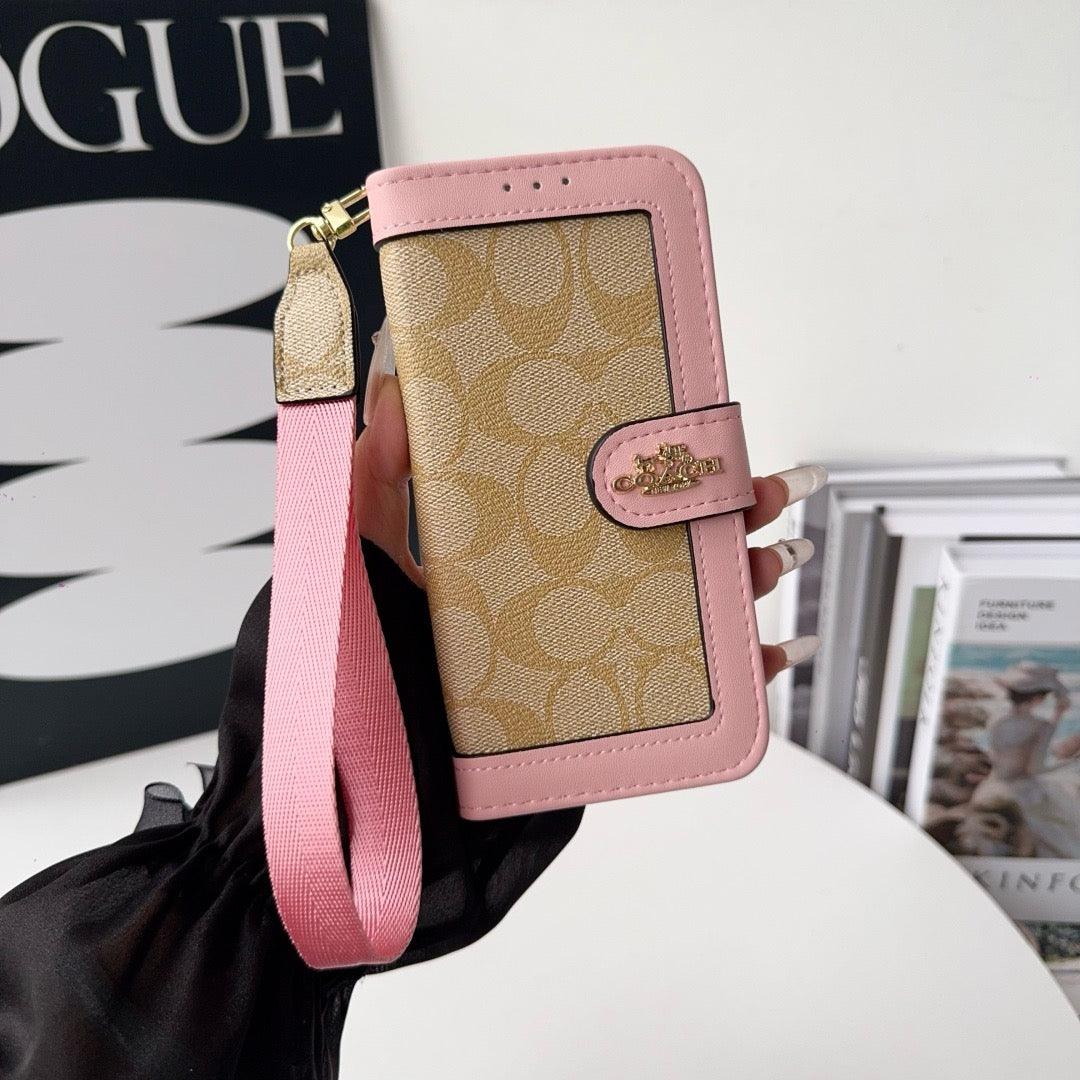 CO Luxury Pattern Wallet iPhone -kotelo korttitelineellä ja hihnalla