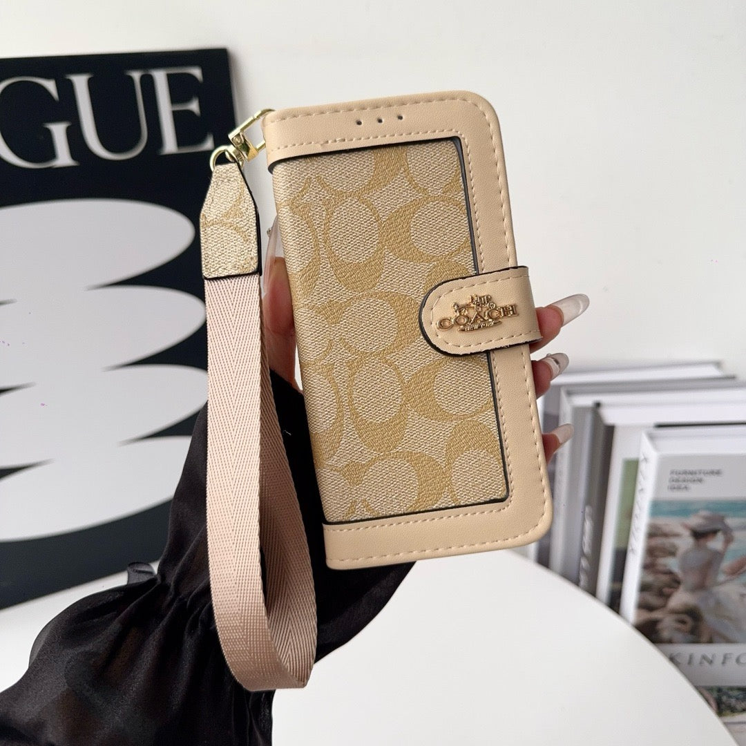CO Luxury Pattern Wallet iPhone -kotelo korttitelineellä ja hihnalla