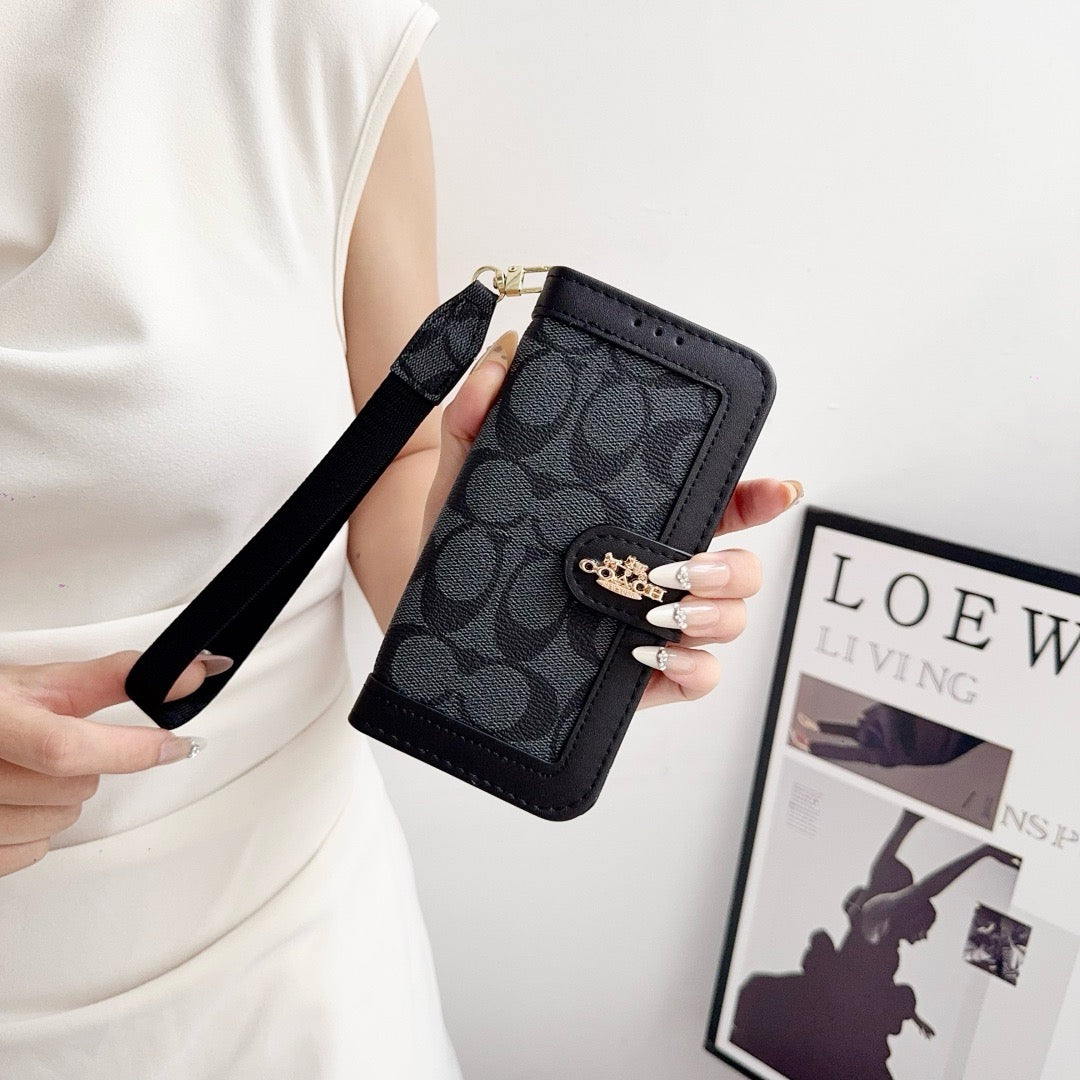 CO Luxury Pattern Wallet iPhone -kotelo korttitelineellä ja hihnalla
