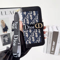 Fashion Elegant Pattern Wallet iPhone Case with Detachable Wrist Strap