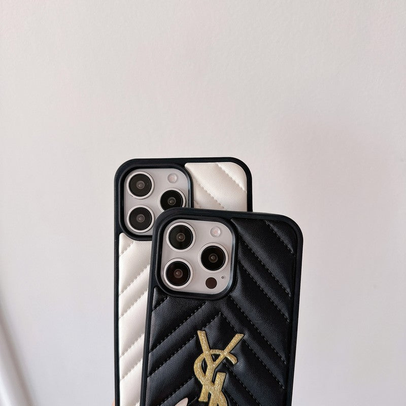 Saint Black & Hvidt læder-iPhone-cover