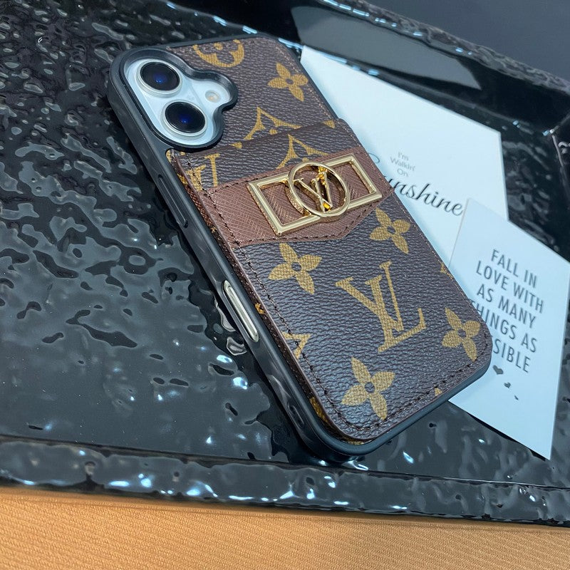 Luxury Card Bag Gold Logo iPhone Case