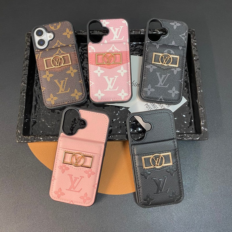 Luxury Card Bag Gold Logo iPhone Case