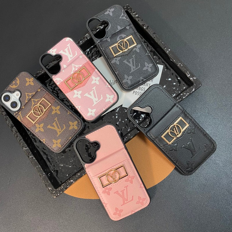 Luxury Card Bag Gold Logo iPhone Case