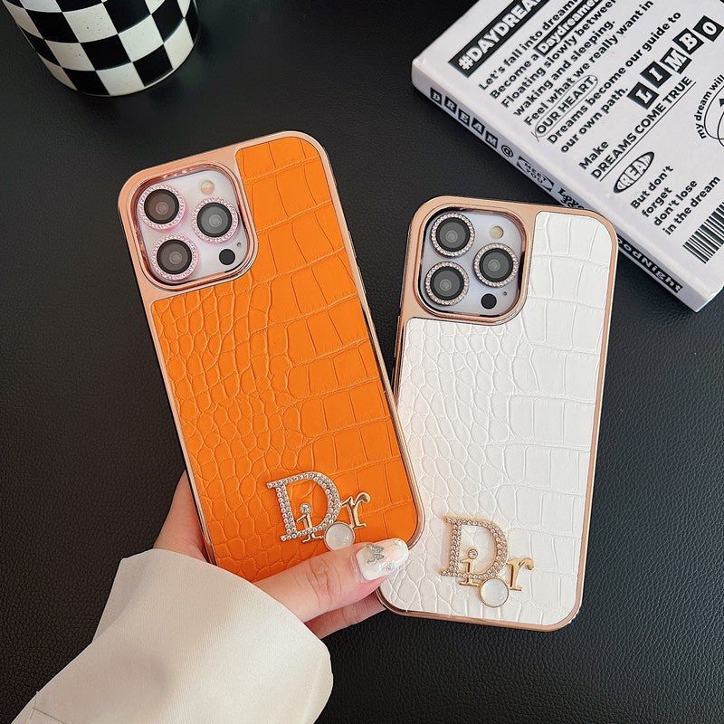 Fashion Diamond Logo Rose Gold iPhone Case