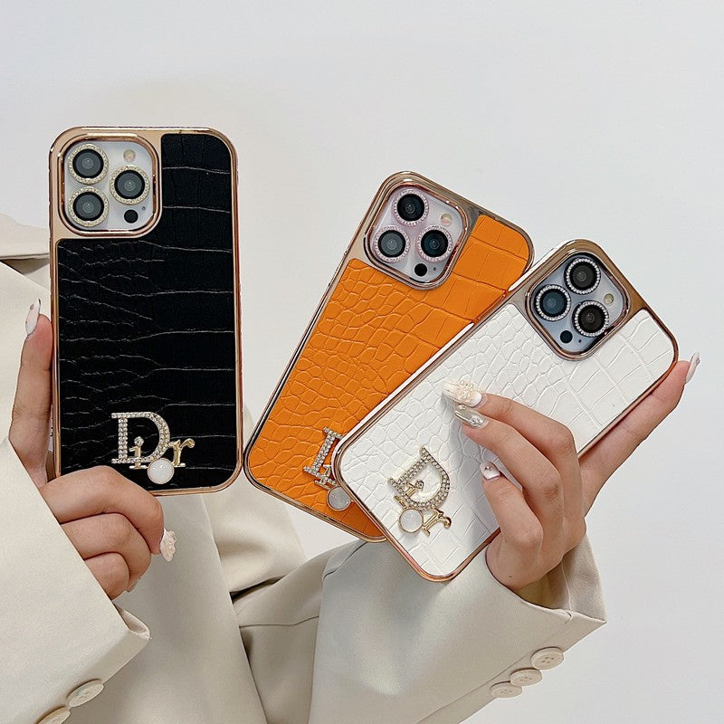 Fashion Diamond Logo Rose Gold iPhone Case