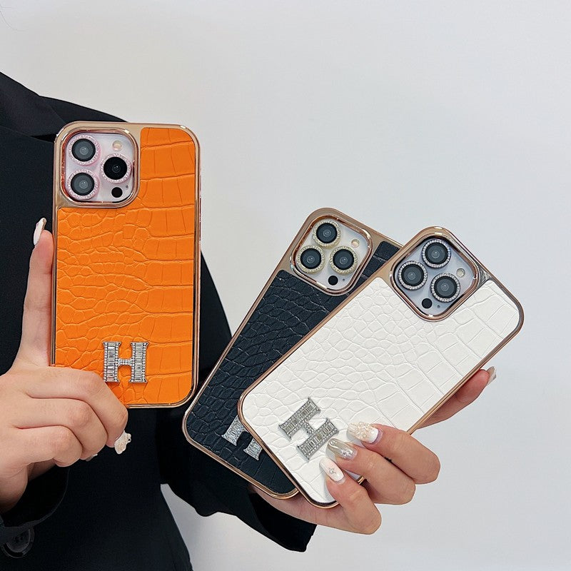 Klassískt Diamond Logo Rósagull iPhone hulstur