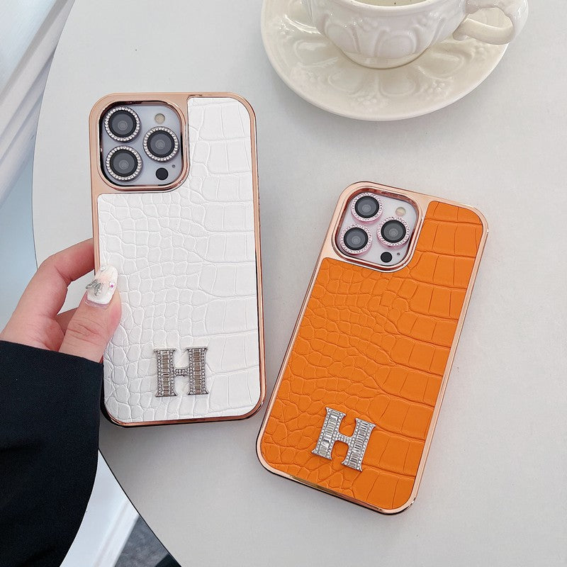 Klassískt Diamond Logo Rósagull iPhone hulstur