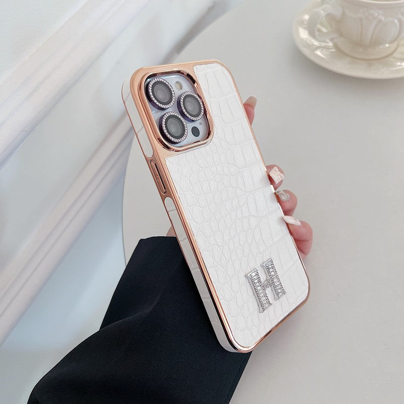 Klassískt Diamond Logo Rósagull iPhone hulstur