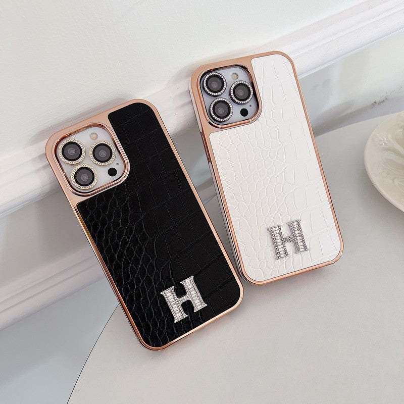 Klassískt Diamond Logo Rósagull iPhone hulstur