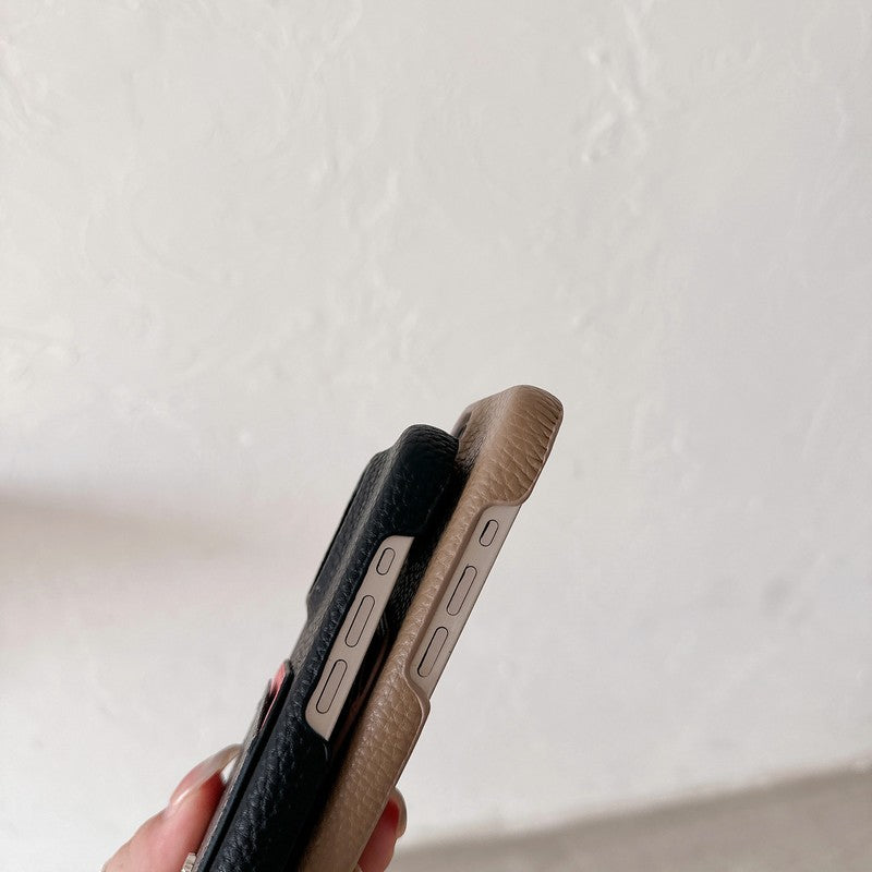 Classic Card Bag Leather iPhone Case