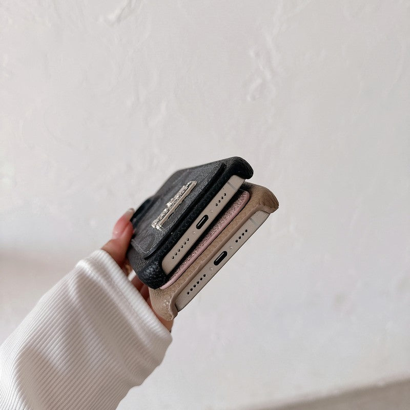 Classic Card Bag Leather iPhone Case