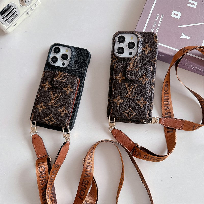 Luxe kaarttas Crossbody ketting iPhone-hoesje