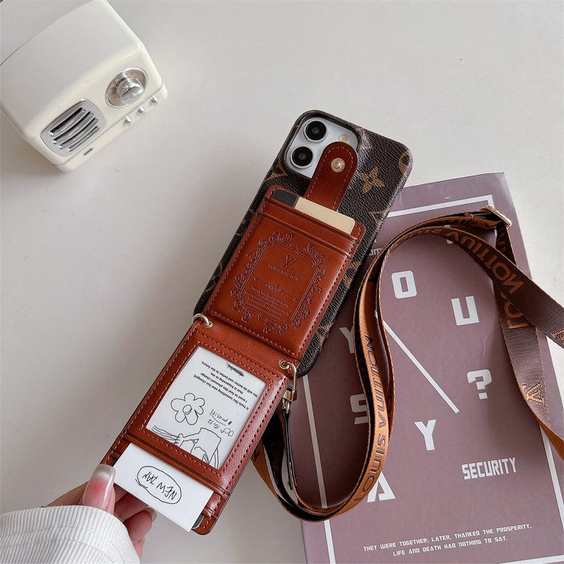 Luxe kaarttas Crossbody ketting iPhone-hoesje