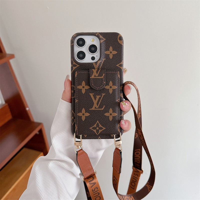 Luxe kaarttas Crossbody ketting iPhone-hoesje