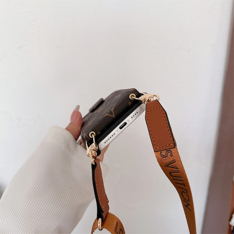 Luxe kaarttas Crossbody ketting iPhone-hoesje