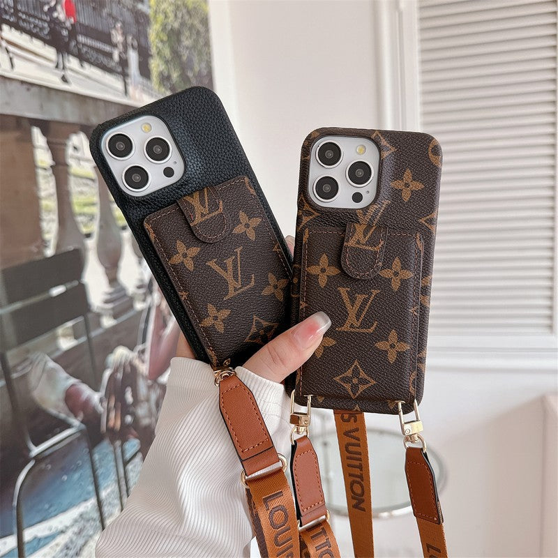 Luxe kaarttas Crossbody ketting iPhone-hoesje