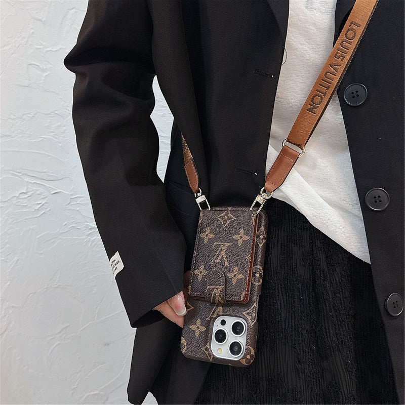 Luxe kaarttas Crossbody ketting iPhone-hoesje