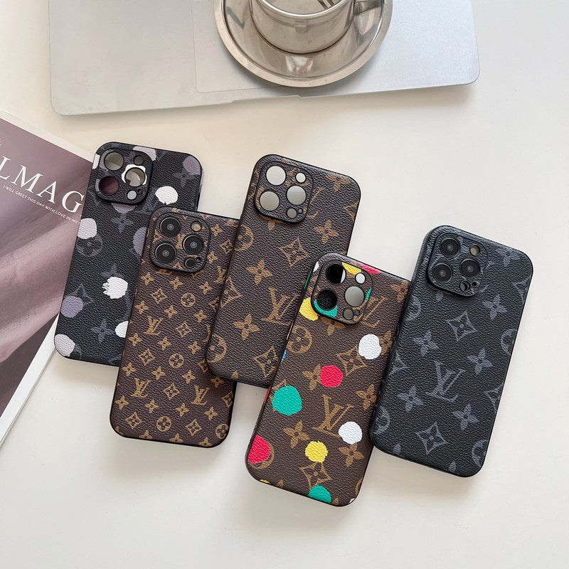 Lúxus klassískt leður iPhone hulstur