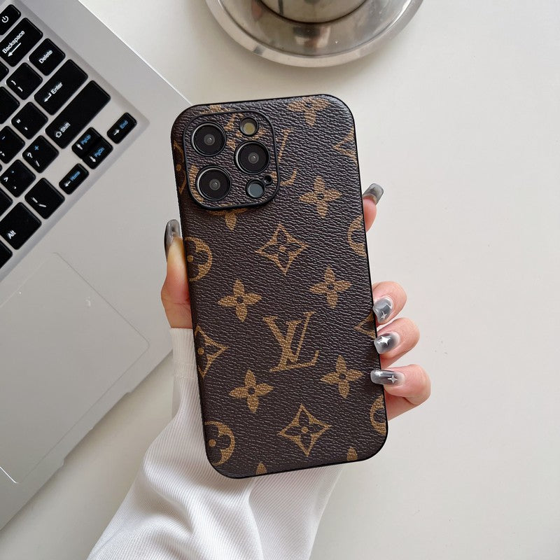 Lúxus klassískt leður iPhone hulstur