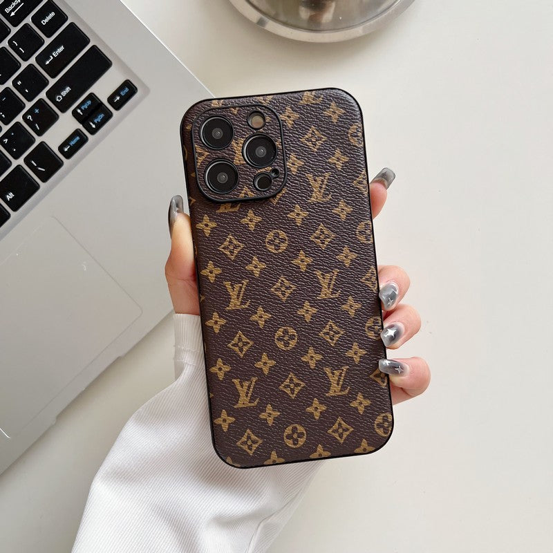 Lúxus klassískt leður iPhone hulstur