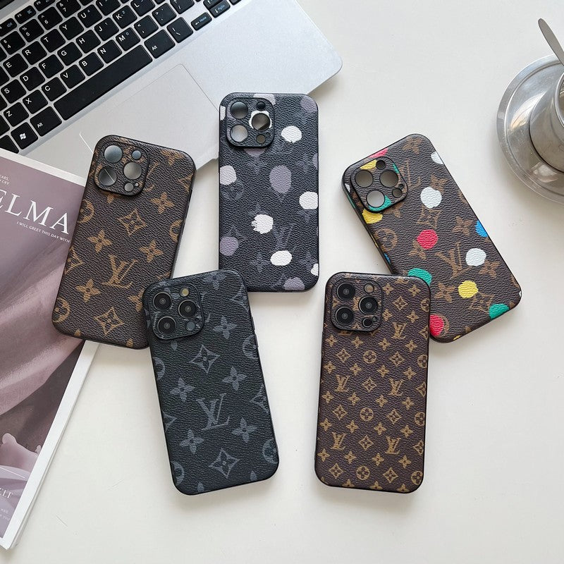 Lúxus klassískt leður iPhone hulstur