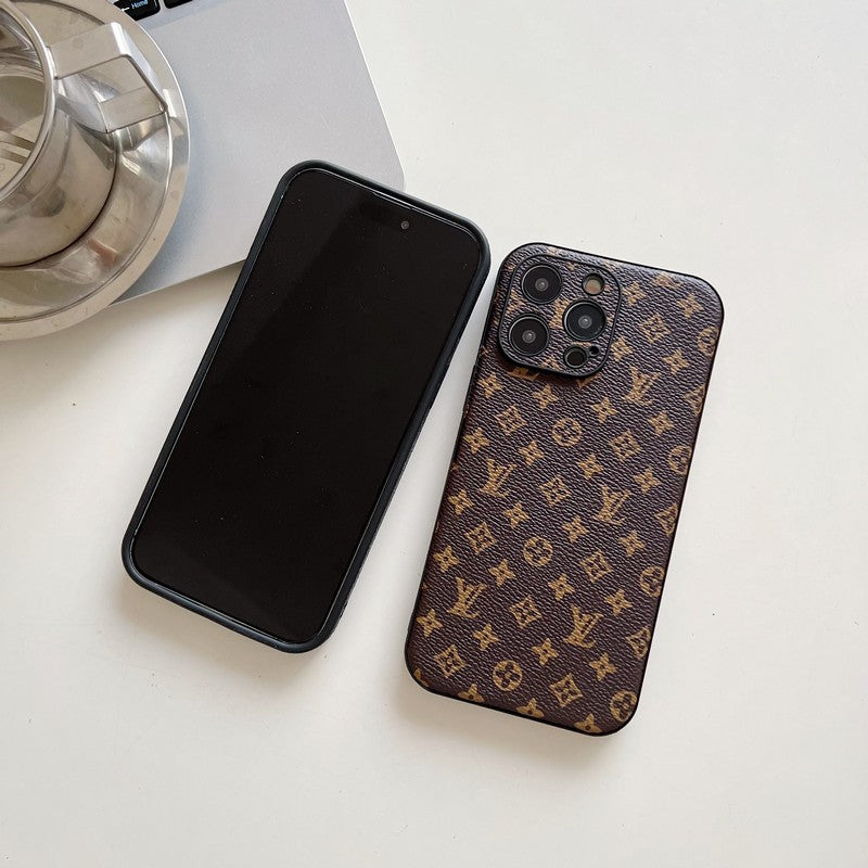 Lúxus klassískt leður iPhone hulstur