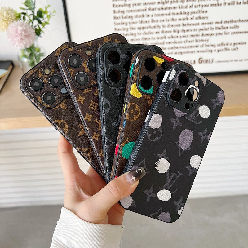 Luxury Classic Color Leather iPhone Case