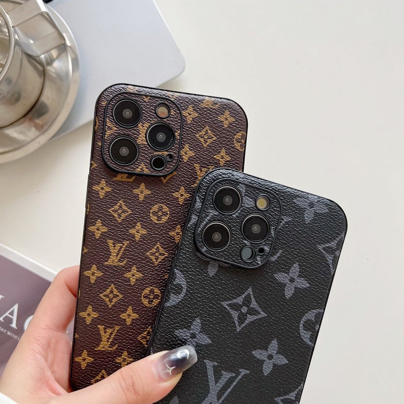 Lúxus klassískt leður iPhone hulstur