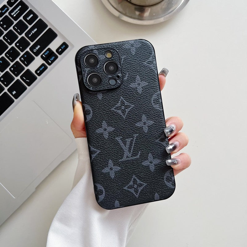 Lúxus klassískt leður iPhone hulstur