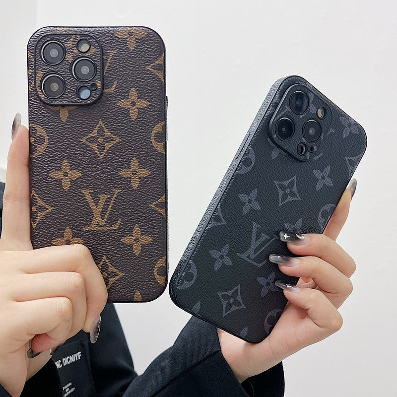 Lúxus klassískt leður iPhone hulstur
