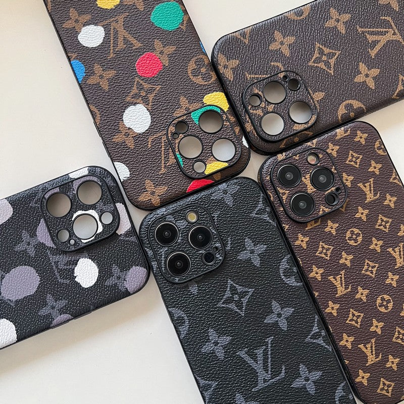 Lúxus klassískt leður iPhone hulstur