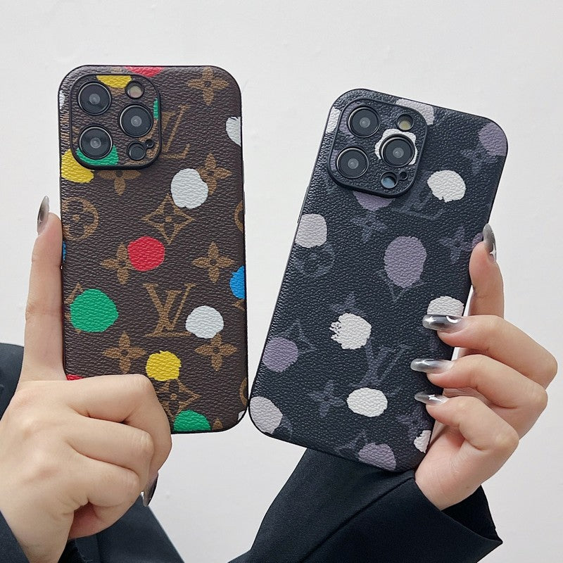 Lúxus klassískt leður iPhone hulstur