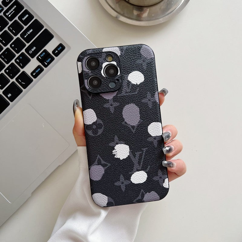Lúxus klassískt leður iPhone hulstur