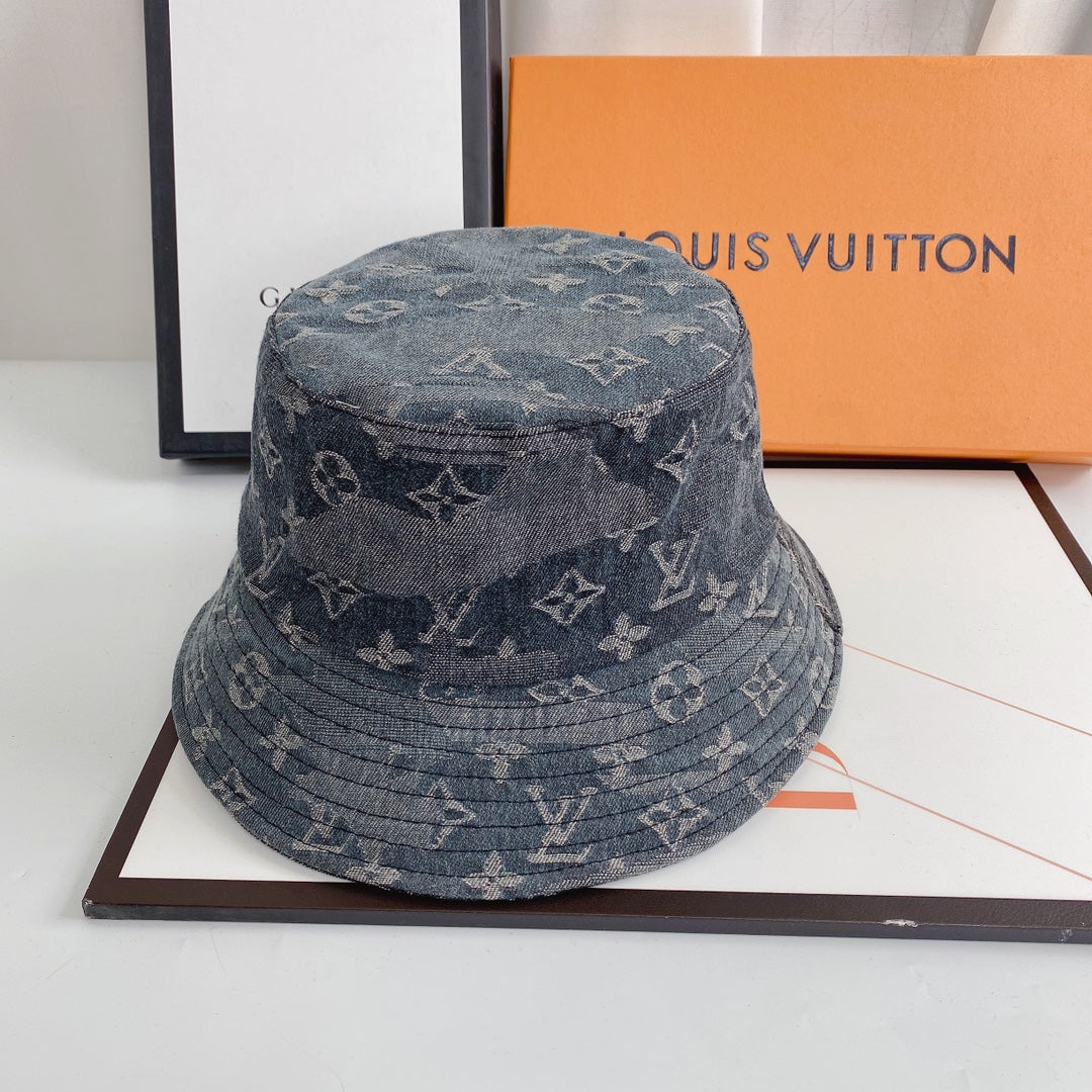 Luksa 1v Monograma Jacquard Denim Sitela Ĉapelo por Viroj & Virinoj