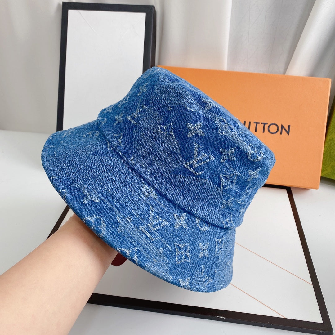 Luksa 1v Monograma Jacquard Denim Sitela Ĉapelo por Viroj & Virinoj