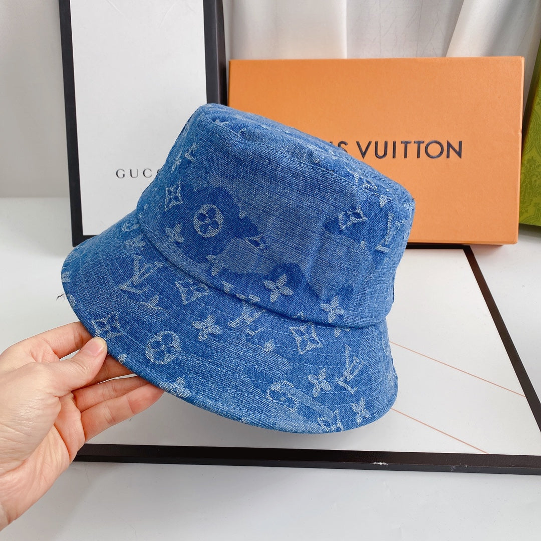 Luksa 1v Monograma Jacquard Denim Sitela Ĉapelo por Viroj & Virinoj