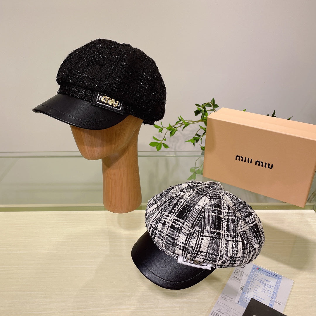 Lúxus Tweed Newsboy Cap | Lúxus hönnuður fyrir konur
