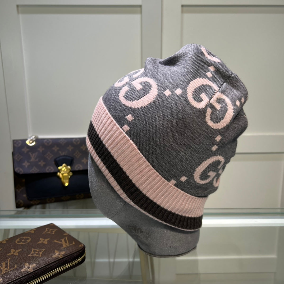 Klassische GG-Jacquard-Wollstrickmütze | Luxuriöse Designer-Wintermütze